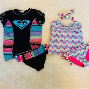 Girl’s Roxy Rashguard/Tankini Swimsuit Lot